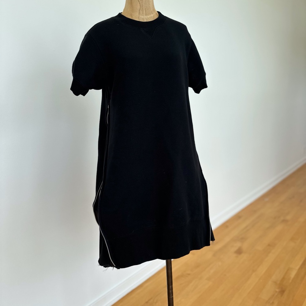 Sacai Blue A-Line Mini Dress Crew Neck